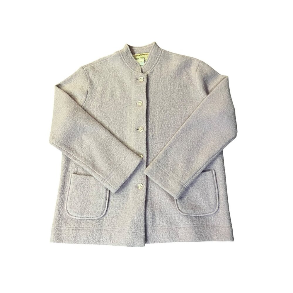 Norm Thompson Wool Jacket Womens S Light Purple Oversized Button Front